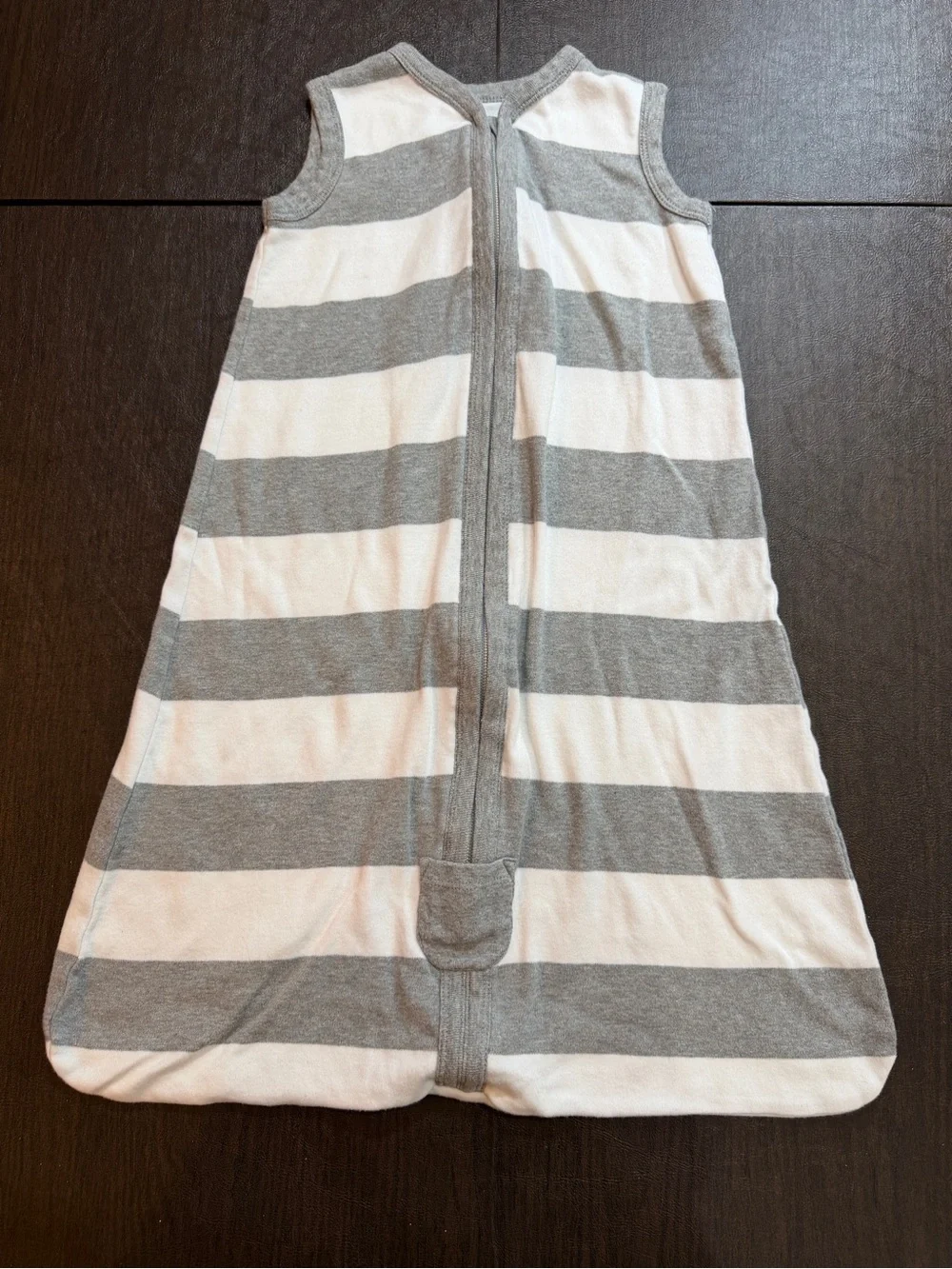 Burt's Bees Baby Striped Beekeeper Sleepsack 100% Cotton Gray White Sz S, 0-6M